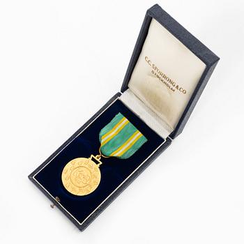 Medalj, 18K guld, Sporrong, Stockholm, 1958.