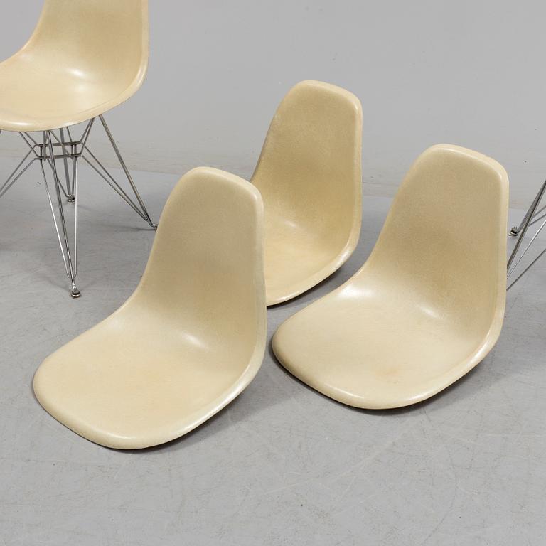 A 'DSR' chair and three loose seat  by Charles & Ray Eames for Vitra, 1960s/70s.