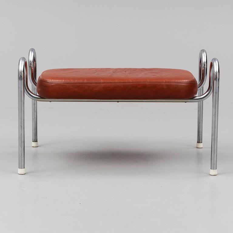 TOMMY SUNDBERG, a 'Sheraton' leather covered tubular steel stool.