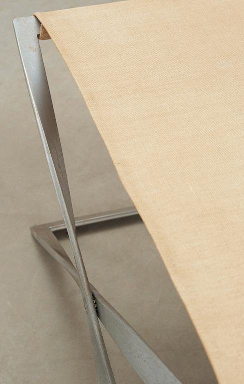 A Poul Kjaerholm 'PK-91' steel and canvas folding stool, E Kold Christensen, Denmark.