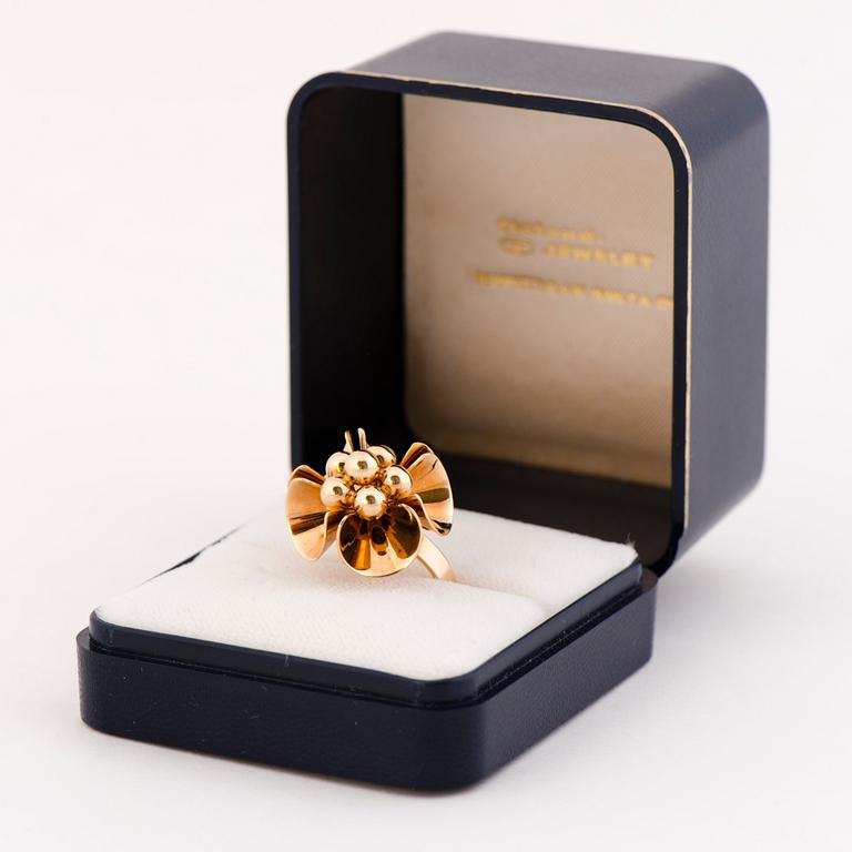 AN ELIS KAUPPI RING,  14K guld. Kupittaan Kulta, Turku 1973.