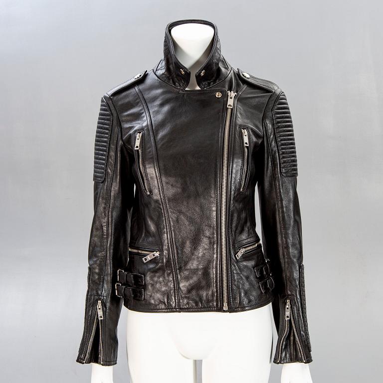 Burberry, leather jacket, Burberry Brit, size 38.