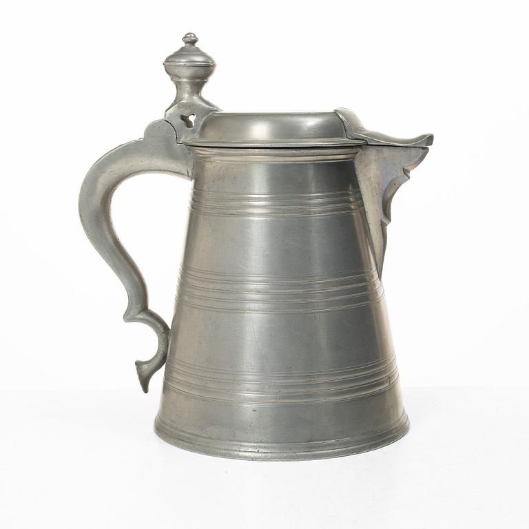 Measuring vessel, jug by Lars Lövgren, Uppsala, 1857.