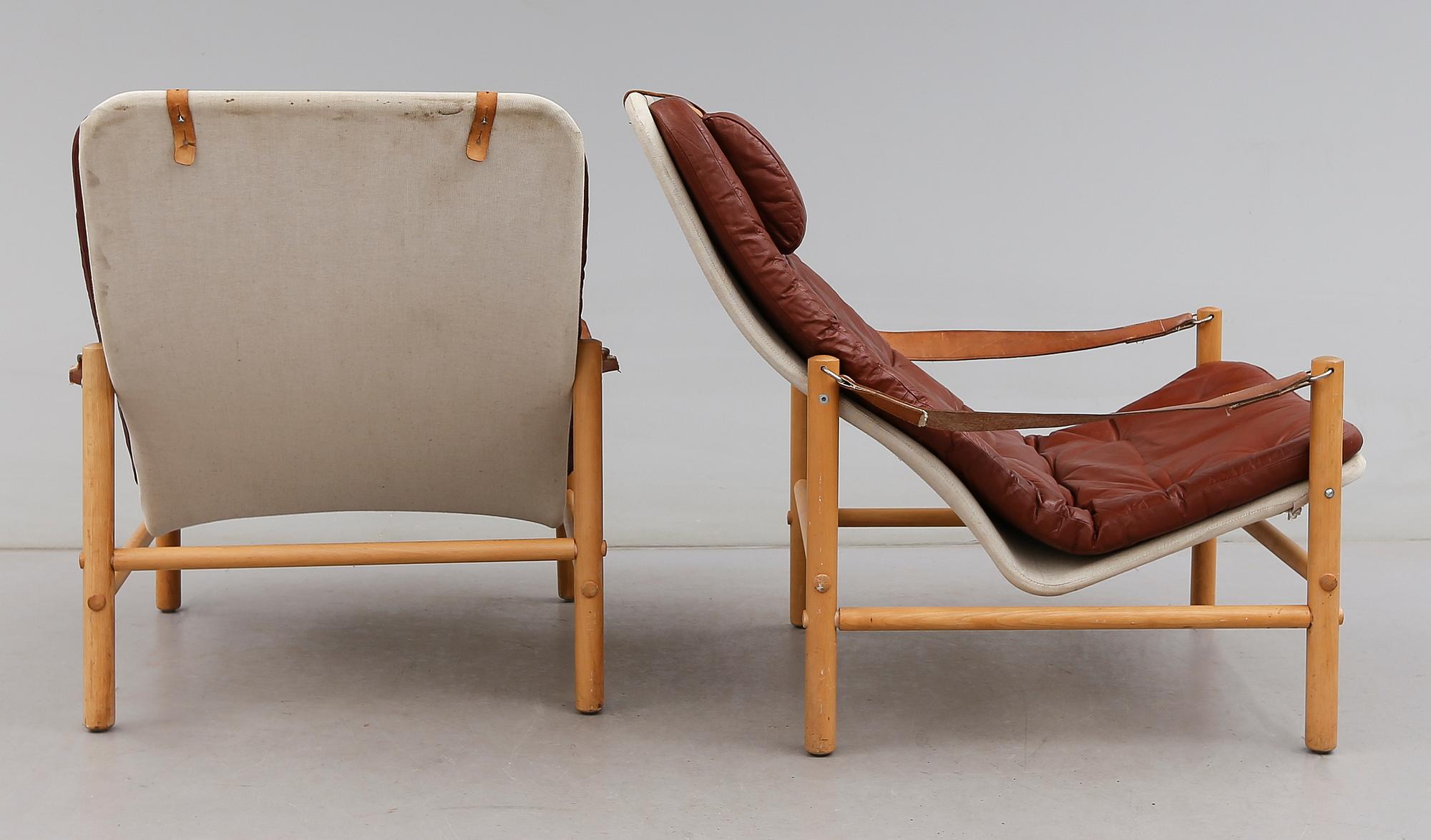 FÅTÖLJER, 1 par, "Junker", Bror Boije, Dux, 1900-talets andra hälft.