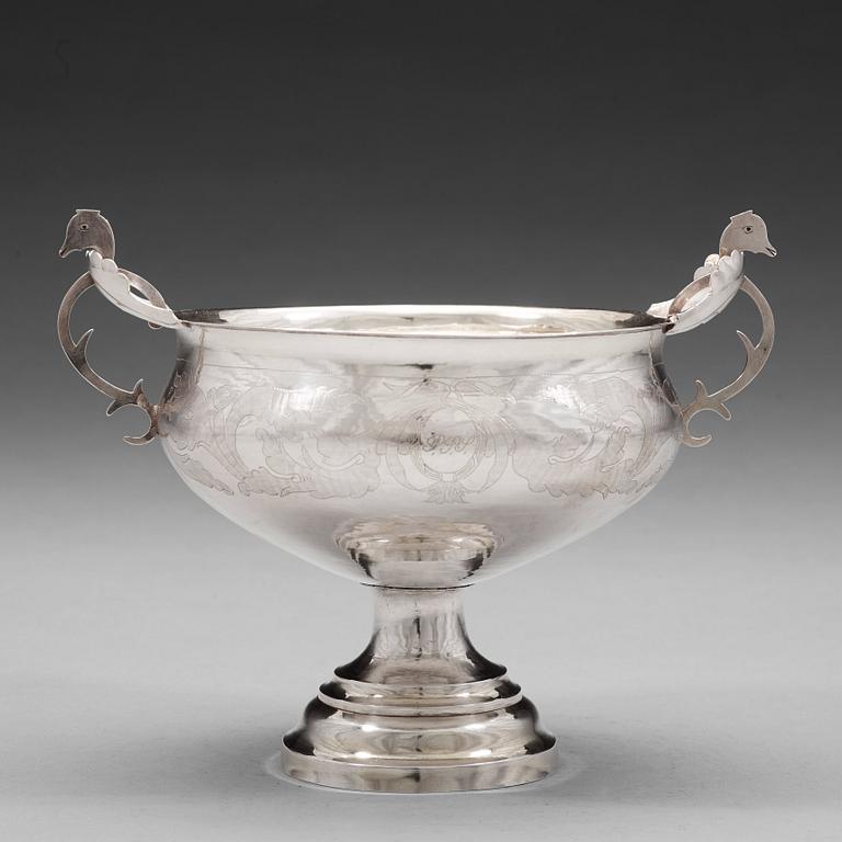 A Swedish 18th century silver brandy-bowl, mark of Anna Catharina Berg, Hudiksvall 1834.