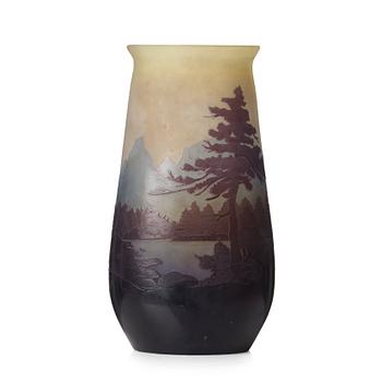 Emile Gallé, an Art Nouveau cameo glass vase, Nancy, France.