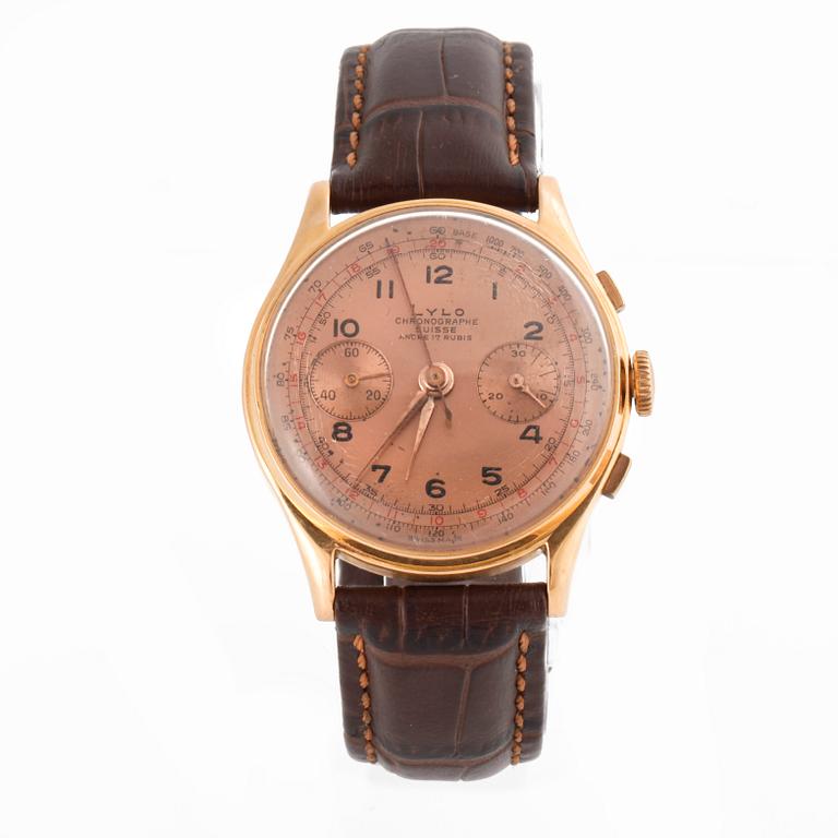 LYLO, chronograph, wrist watch, 37 mm.