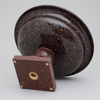 A Swedish Empire 19th century porphyry bowl.