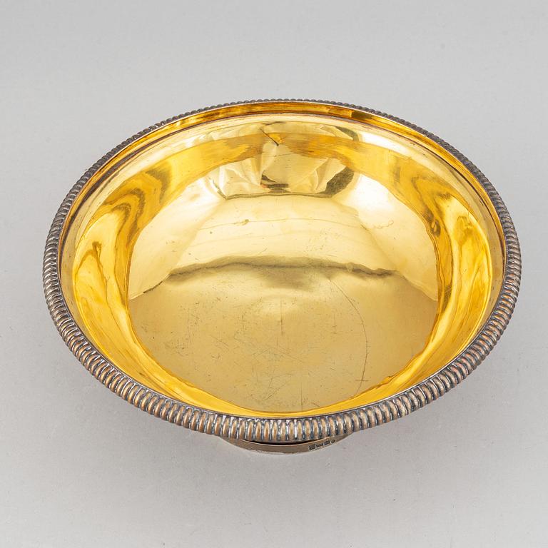 A russian parcel-gilt silver bowl, mark of  Carl Johan Tegelsten, assay master Dimitry Tverskoy, St Petersburg 1846.