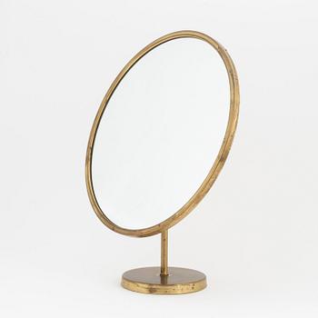 A Swedish Modern brass table mirror, 1940's/50's.