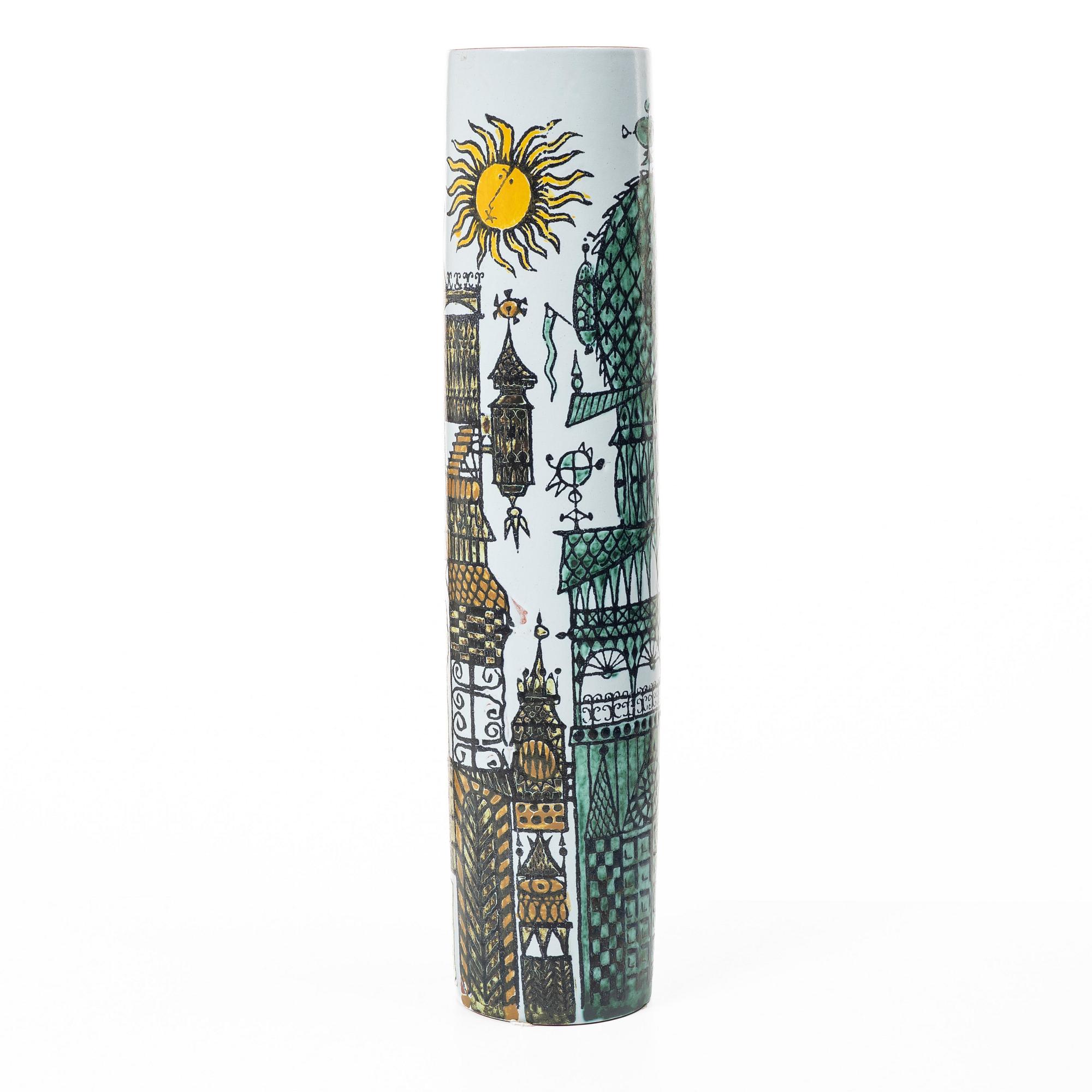 Stig Lindberg, A 'Carnival' feiance vase, Gustavsberg Studio, 1958–62.