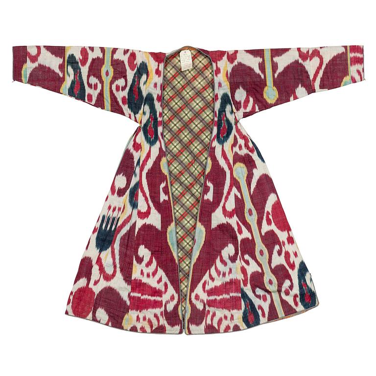 A woman’s Chapan, silk and cotton Ikat, Central Asia, 1880s.