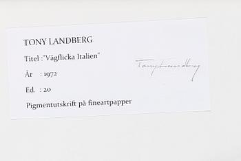 TONY LANDBERG, fotografi, "Vägflicka, Italien 1972",