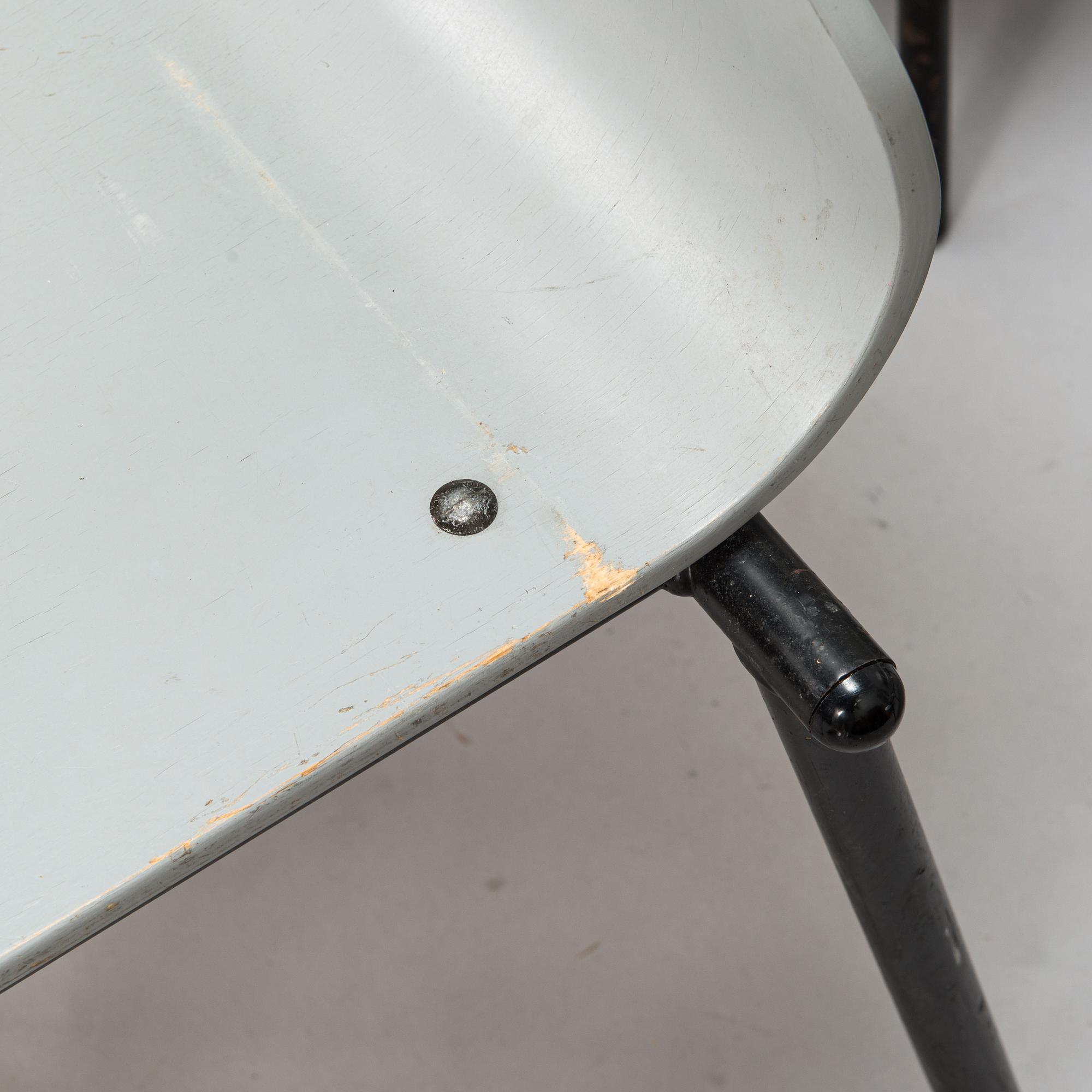 Yrjö Kukkapuro, tuoleja, 6 kpl, "University chair", Avarte oy. Malli muotoiltu v. 1983.
