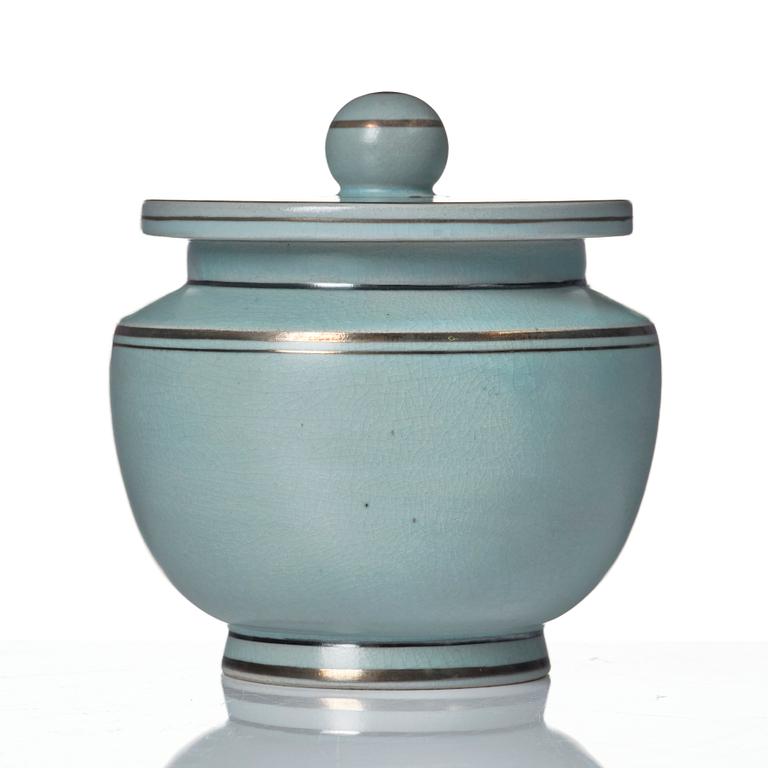 Wilhelm Kåge, an "Aria" ceramic lidded bowl Gustavsberg 1930s.