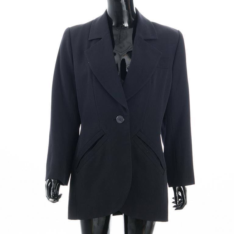LADIES´ VINTAGE NAVY WOOL GABARDINE BLAZER size 42(FR).