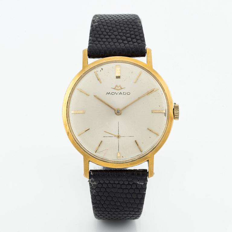 Movado, wristwatch, 18K gold, 34 mm.