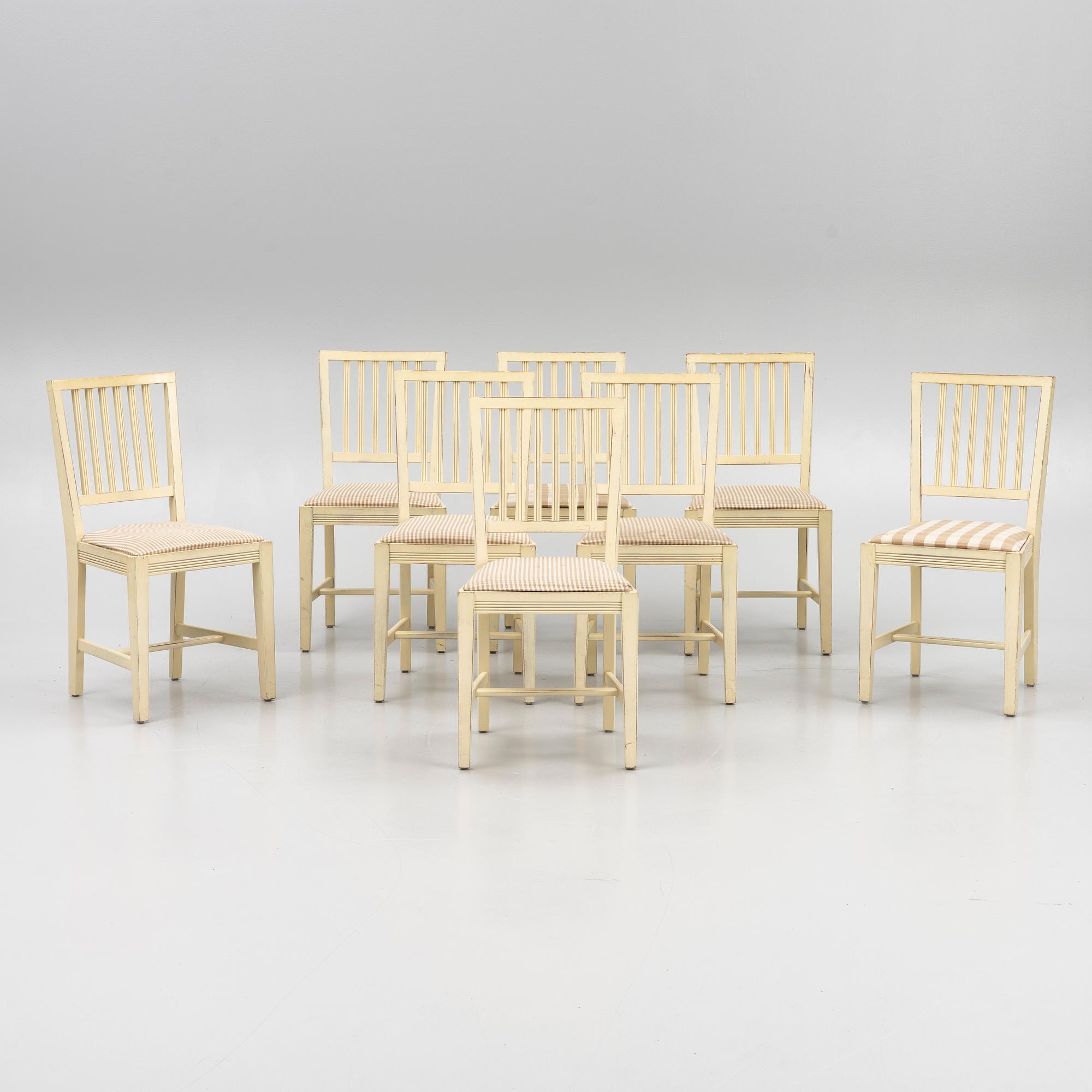 A set of 8 chairs, in the Leksand model, All Wood.