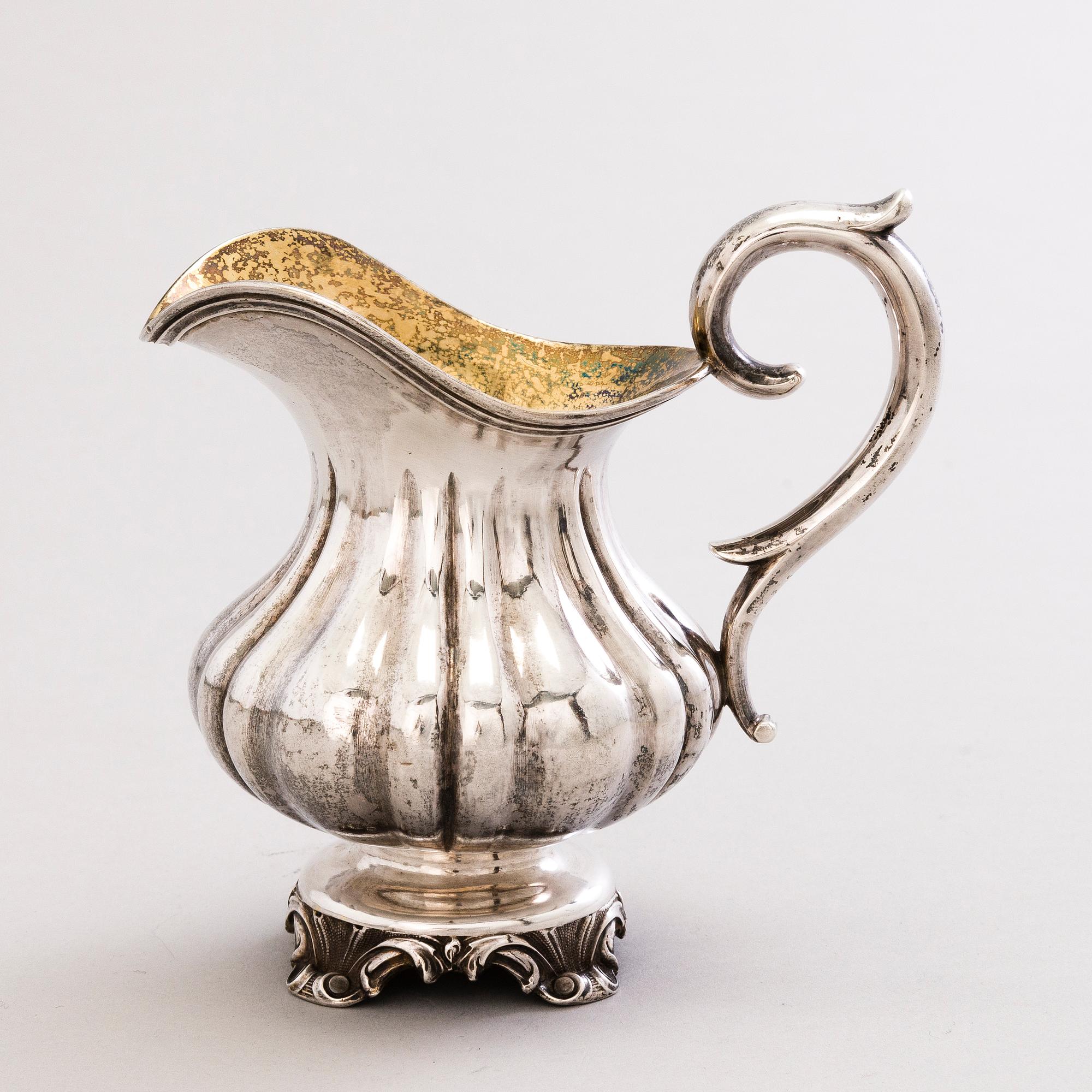 A Latvian silver cream jug, mark of Carl Theodor Beyermann, Riga, 1853.