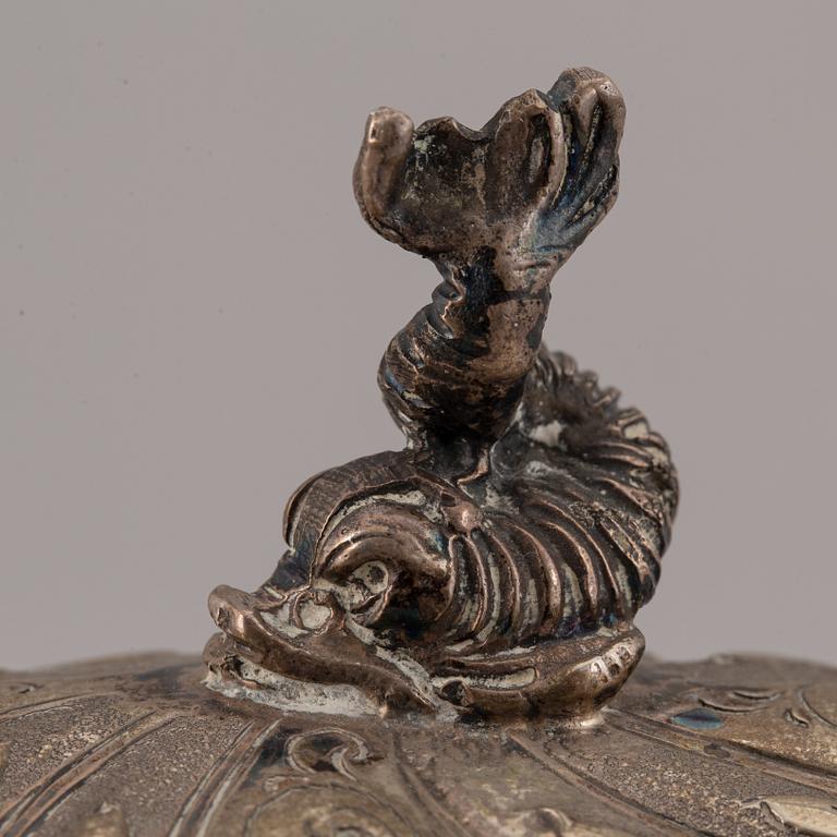 An Empire style lidded sugar bowl, possibly France, Swedish import marks 1951.