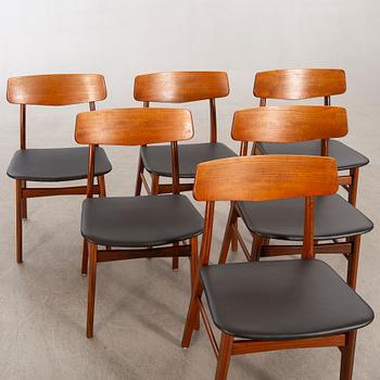 Chairs, 6 pcs Denmark 1960s.