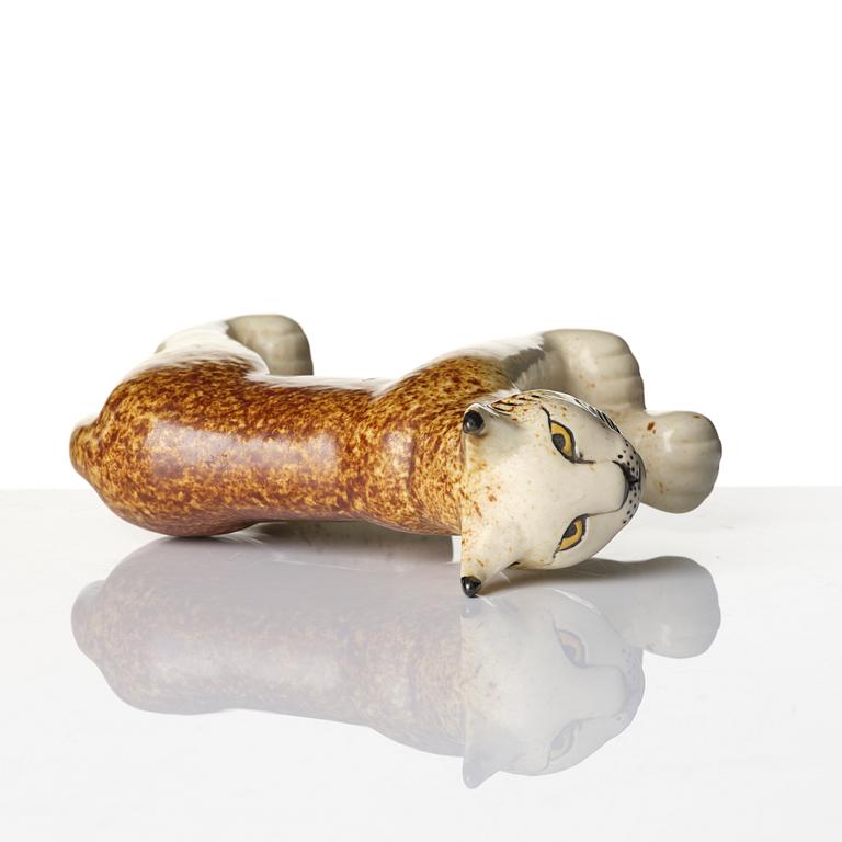 Lisa Larson, Figure, Lynx, stoneware, Gustavsberg for the Nordic Company/WWF.