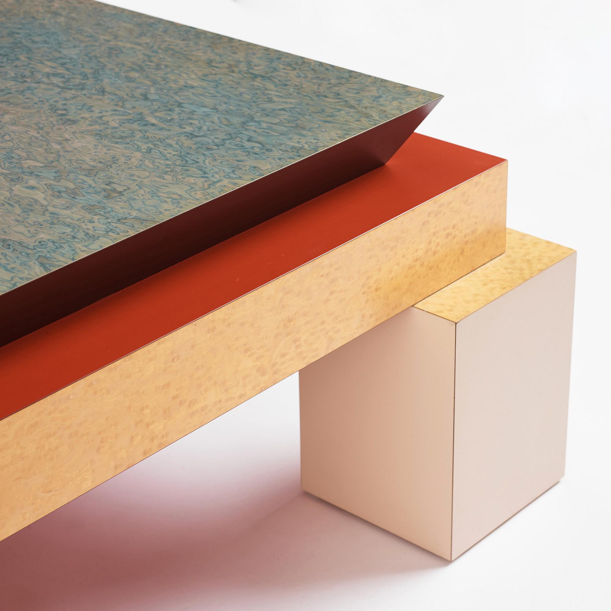 Ettore Sottsass, a "Holebid" coffee table, Memphis, Italy, post 1984.
