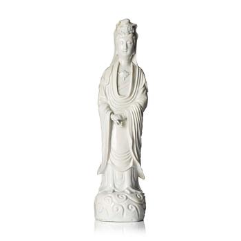 998. A blanc de chine figure of Guanyin, Qing dynasty, 18th century.