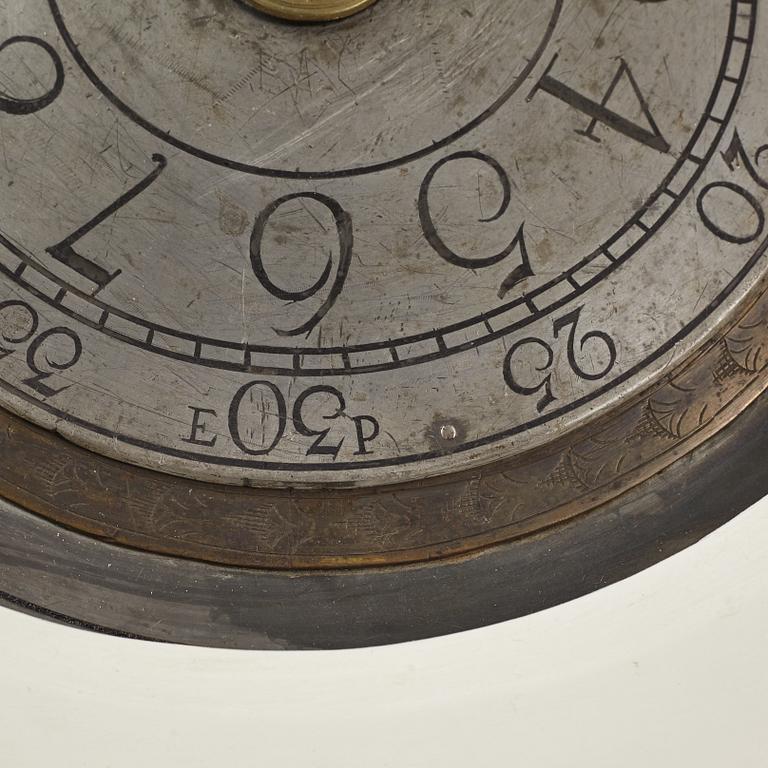 A late Gustavian longcase clock, circa 1800.