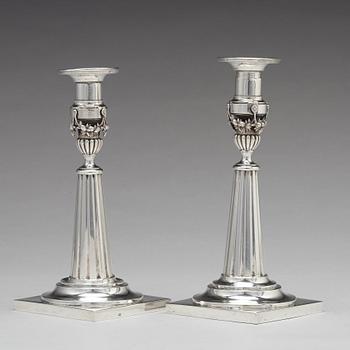 Johann Rudolf Haller, ljusstakar, ett par, silver, Augsburg 1801.
