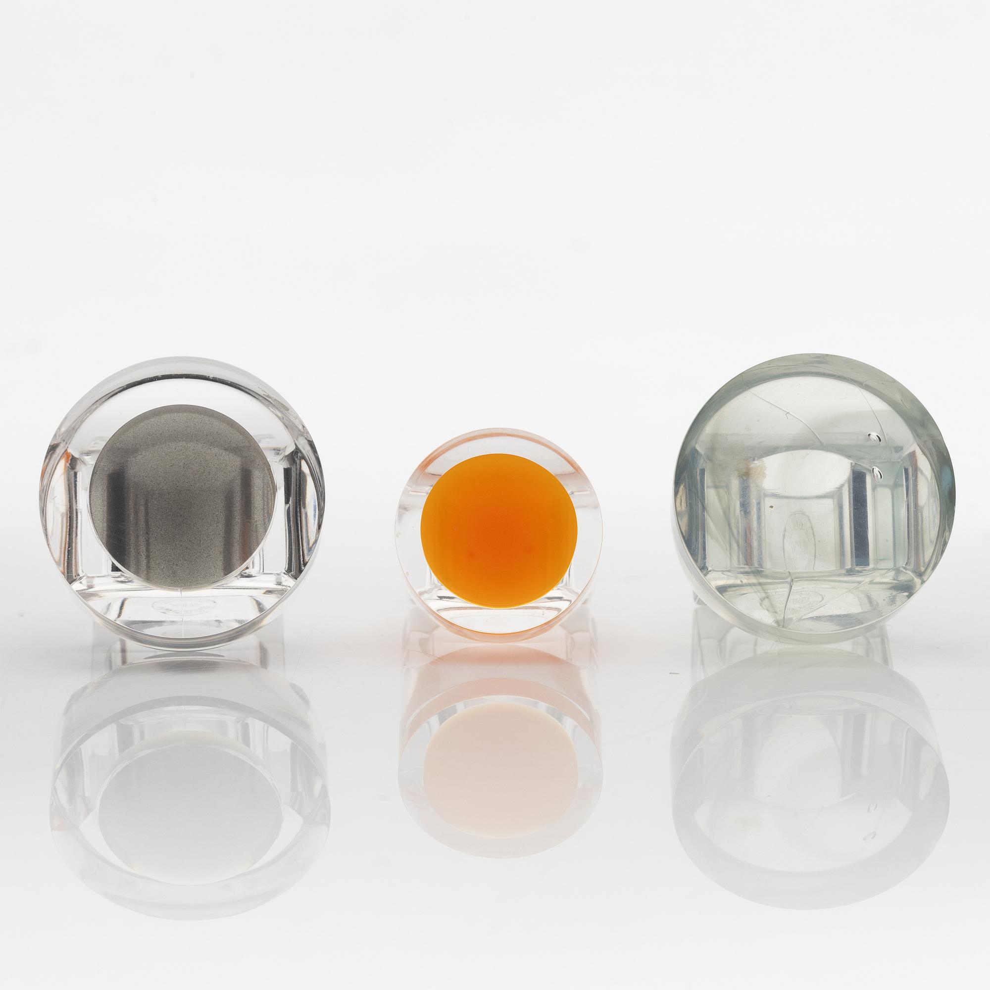 Siv Lagerström, three acrylic rings, 1970s.