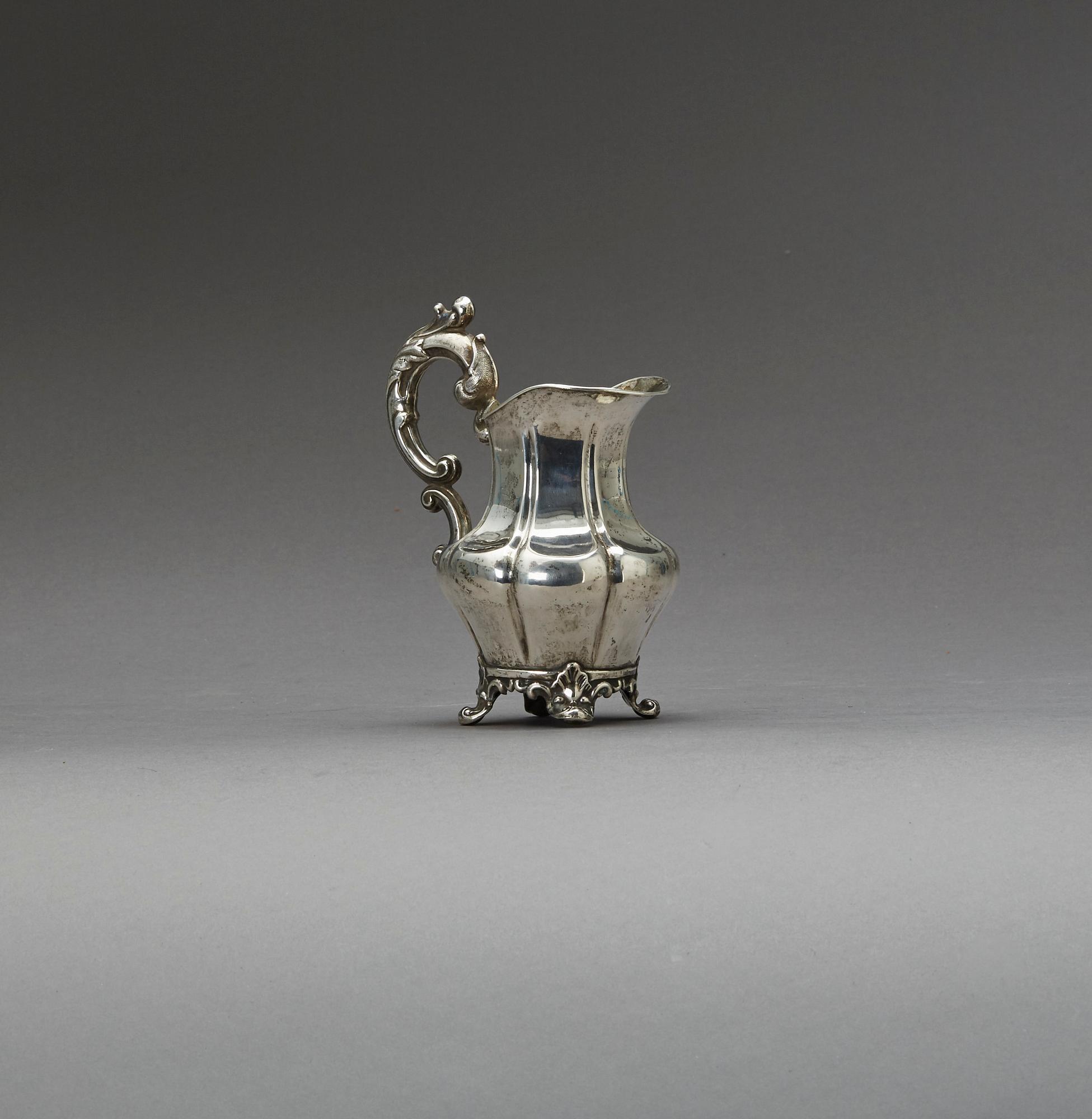 GRÄDDKANNA, silver, Johan Olof Östlund, Gävle, 1864, vikt ca 138g.