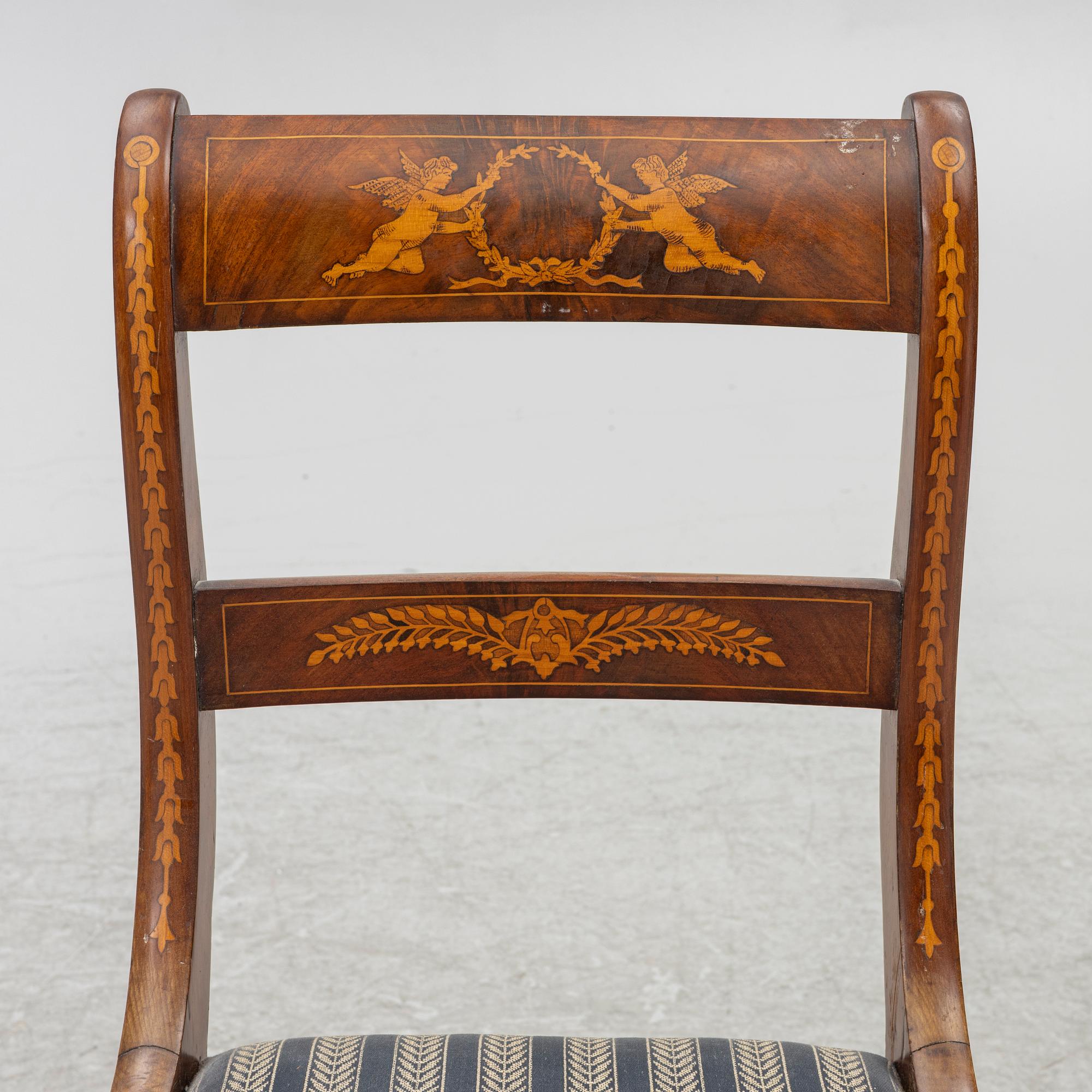 Stolar, 4 st, senempire, 1800-tal.