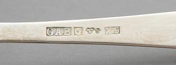 BESTICKSERVIS, 28 delar, silver, "Rosenholm", GAB, Stockholm, 1985.Tot vikt (inklusive knivar med rostfritt blad) 1023 g.