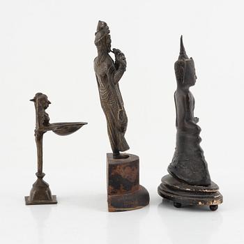 Three bronze sculptures, India and Burma, 19th/20th Century.