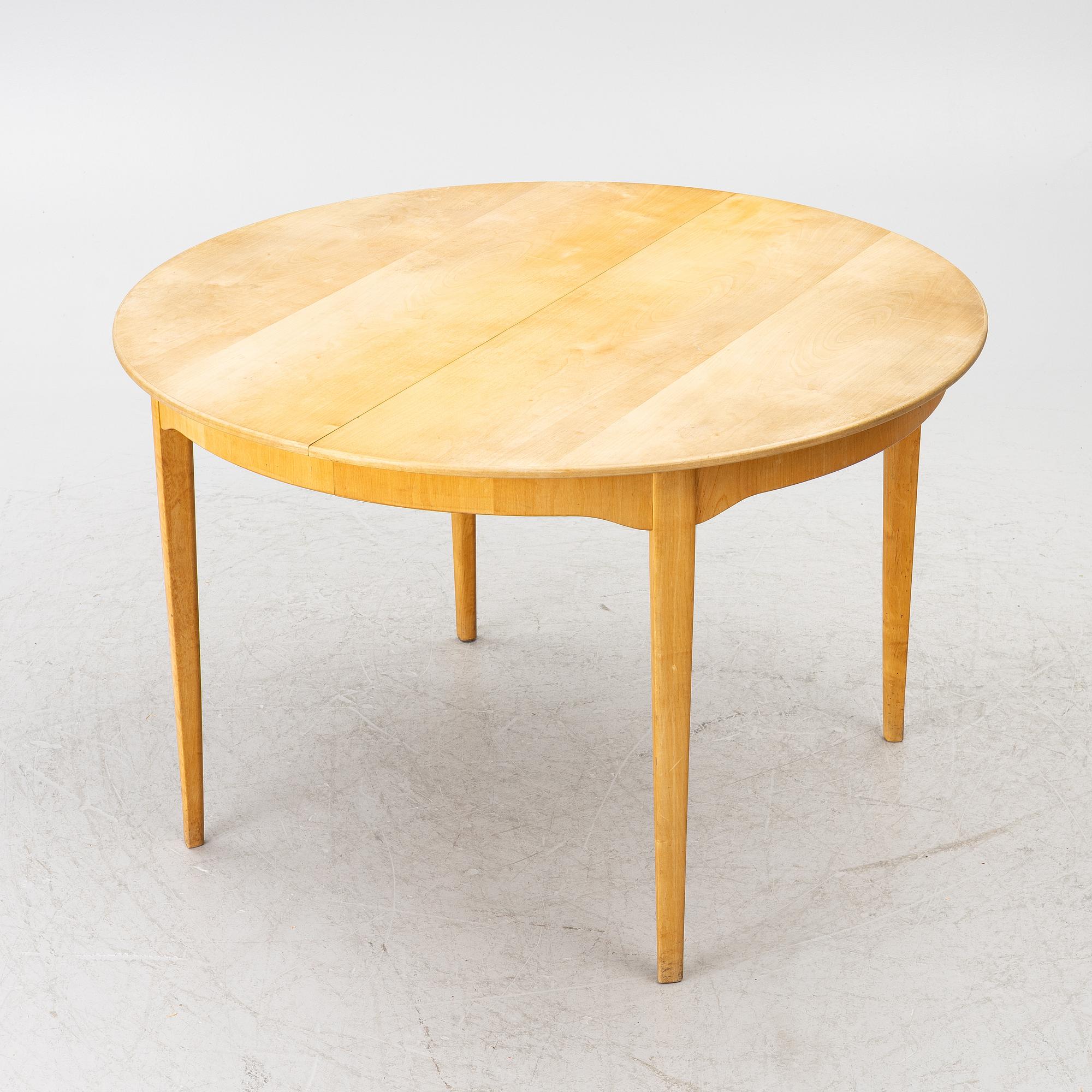 Carl Malmsten, Dining table and four plus two chairs, "Talavid", OH. Sjögren, Tranås.