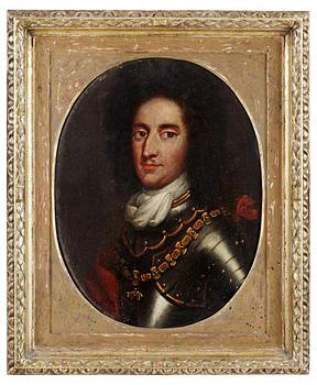 226. Man's portrait in wig and armor, a pair.