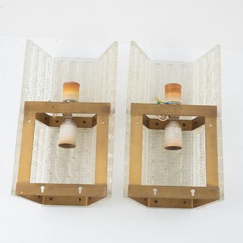 Carl Fagerlund, four wall lights, Orrefors, Sweden, second half of the 20th century.