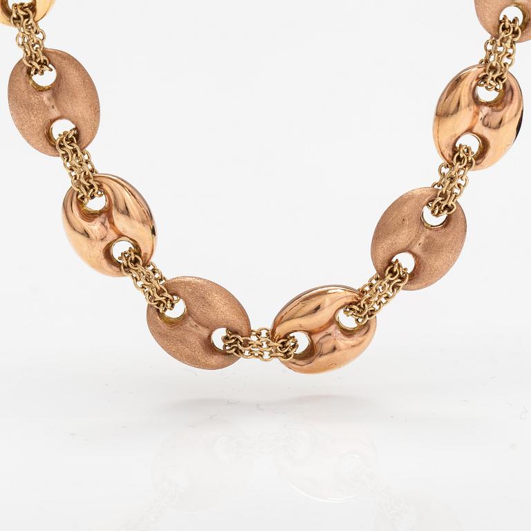 Armband, 14K röd- och gultguld. Italien.