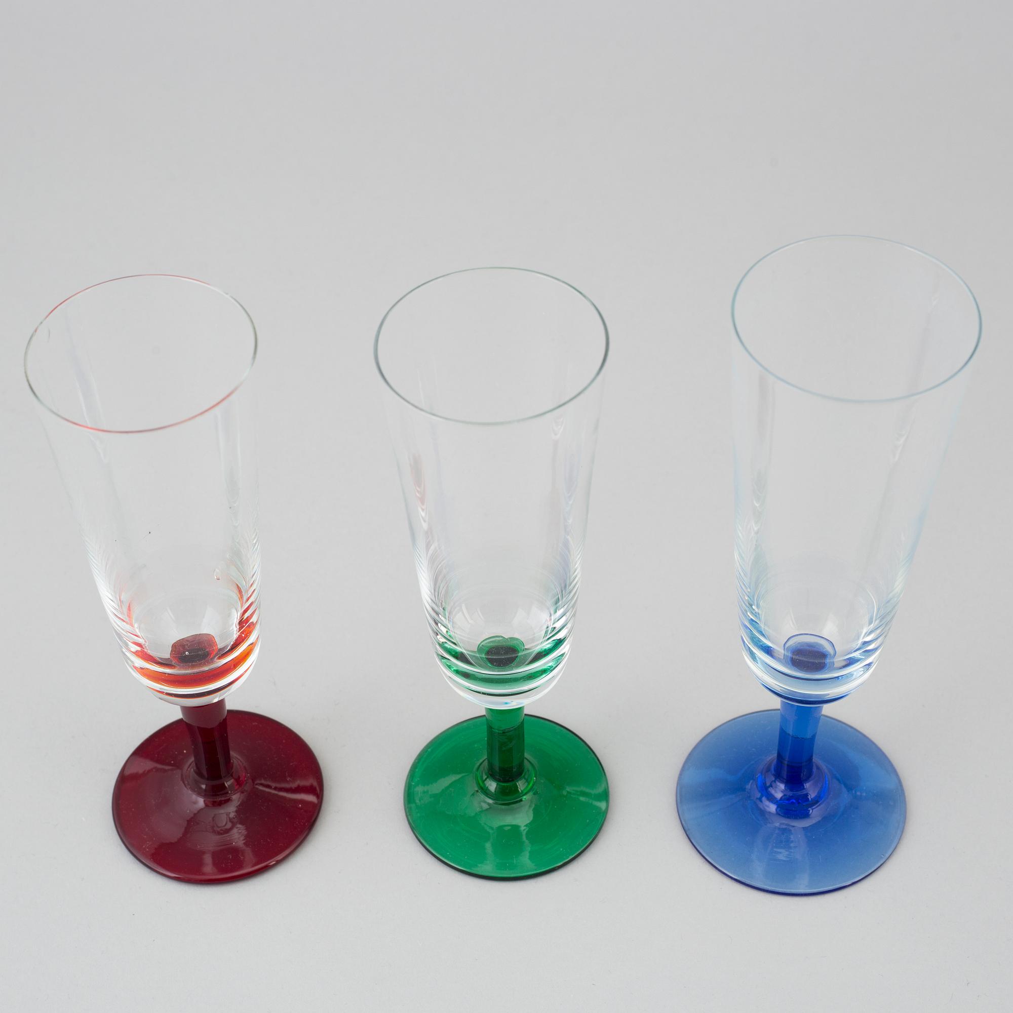 MONICA BRATT, champagneglas, 12 stycken, glas, "B6", Reijmyre, 1900-talets andra hälft.