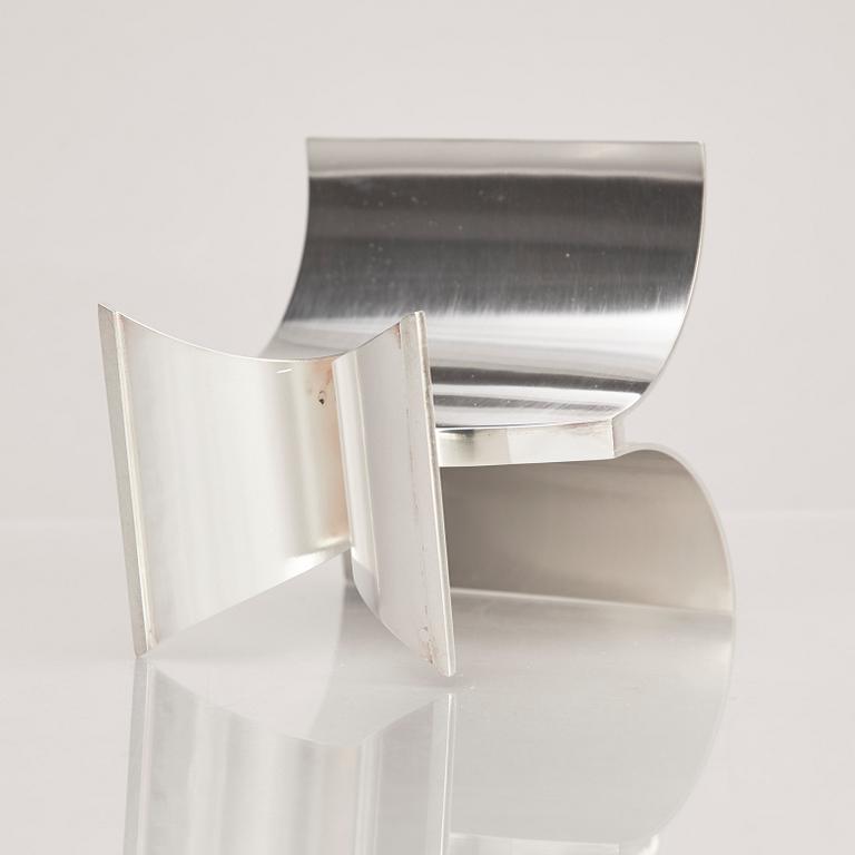 Rolf Lindståhl, sterling silver, ljusstake, Stockholm 2001.