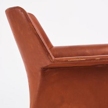 Ejner Larsen & A. Bender Madsen, a leather easy chair, Willy Beck, Denmark.