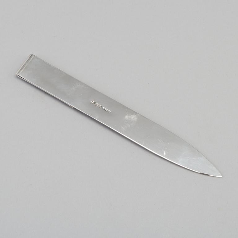 A Sterling silver paper knife by Aterlier Borgila, Stockholm, 1978.