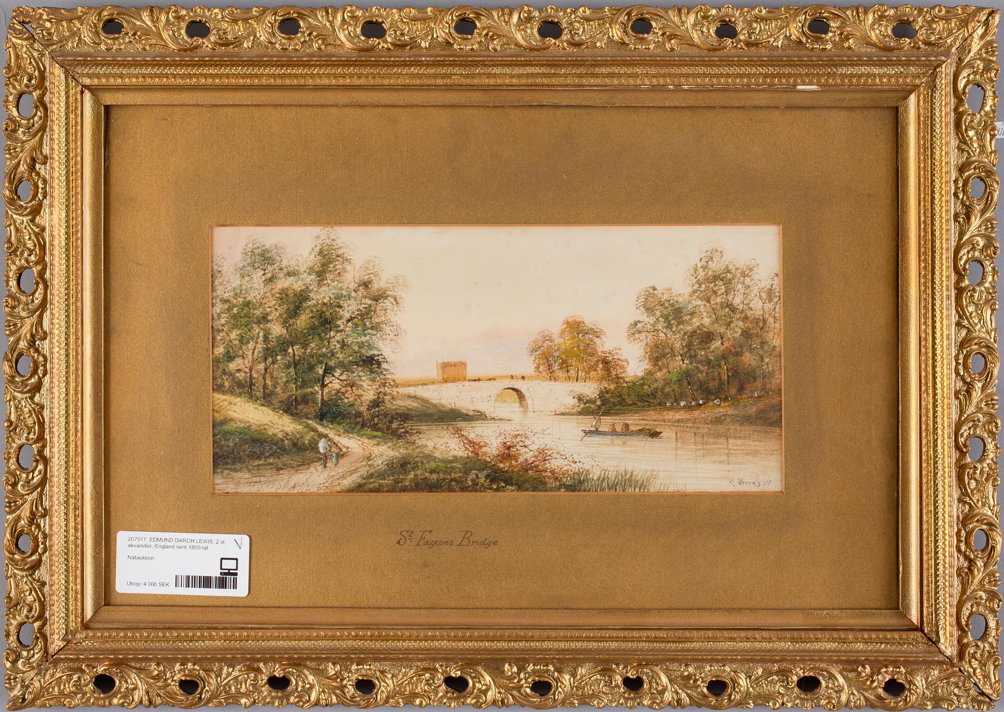 EDMUND DARCH LEWIS, akvareller, 2 st. Sign o dat 01.