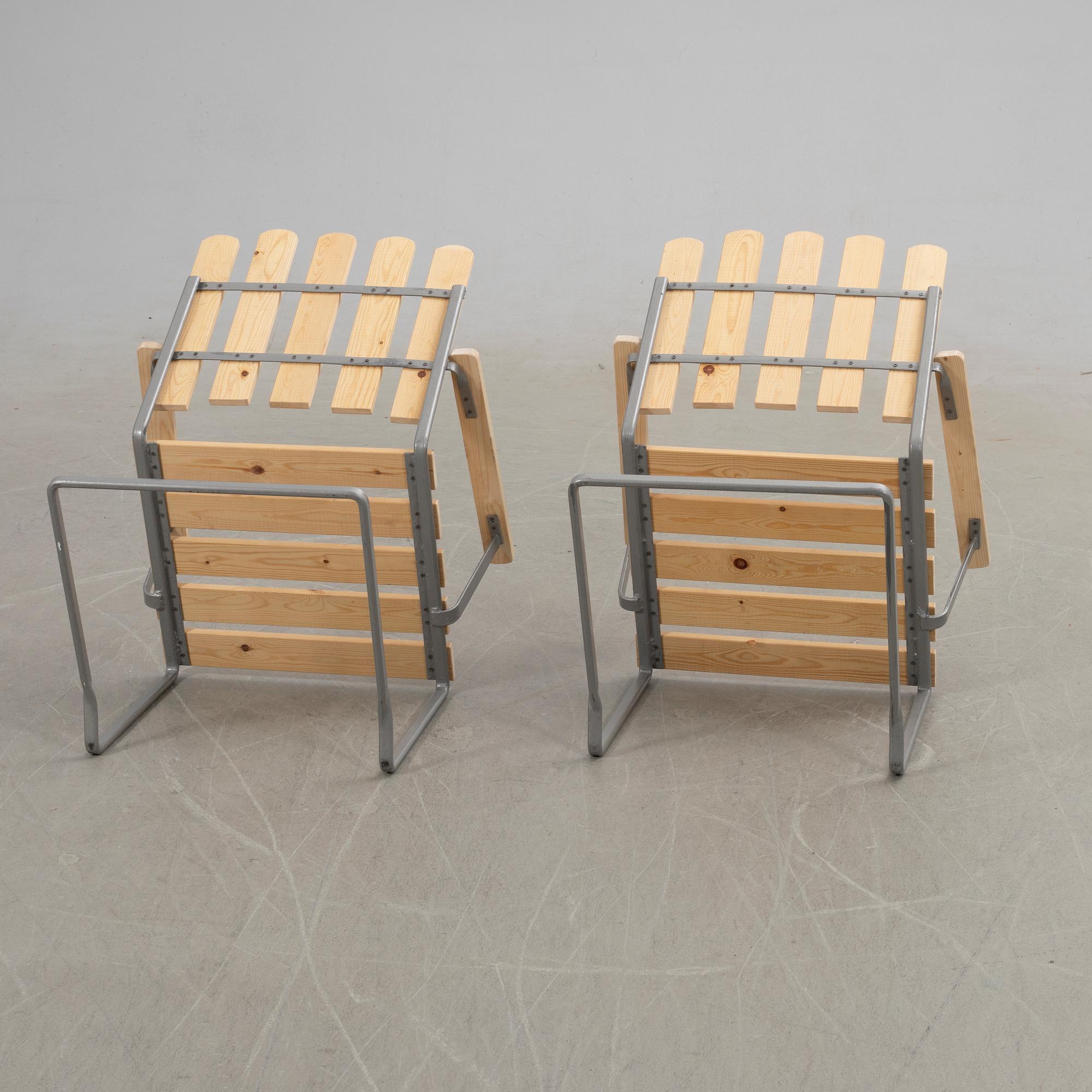 Arthur Lindqvist, karmstolar, ett par, modell A2, Grythyttan 1900-tal.