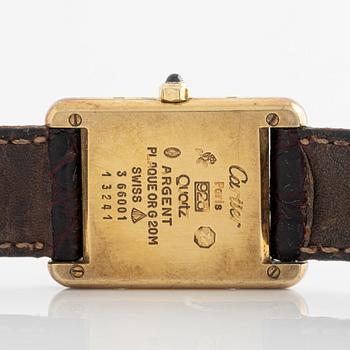 must de Cartier, Tank, wristwatch, 20,5 x 20 (28) mm.