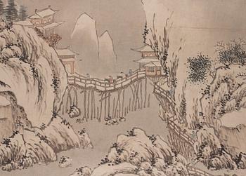 A handscroll in the style of Shen Zhou (1427-1509), Qing Dynasty, 19th Century.