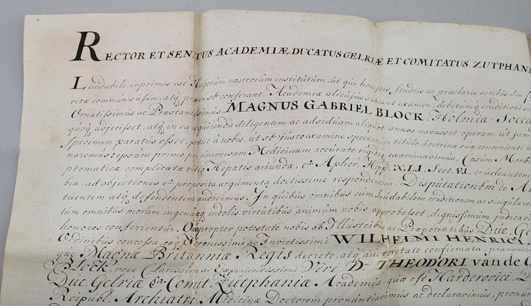 PERGAMENT, 2 st, 1700-tal.