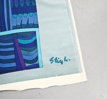 TEXTIL, "Vertikal förvandling", Stig Lindberg, 205x125, sign, 1960-tal.