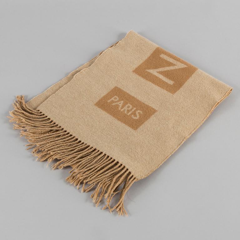A cashmere scarf by Louis Vuitton.